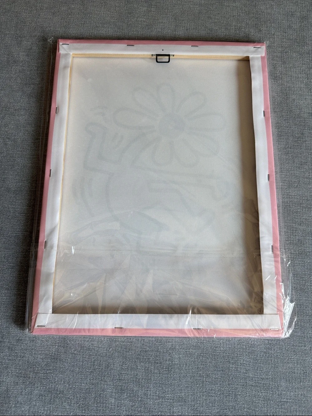 Keith Haring Flower Art Print Pink Canvas